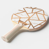 White en Golden Marble Tafeltennisbatje (Voorkant Gekanteld)
