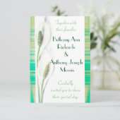 White en Green Calla Lily Wedding Kaart (Staand voorkant)