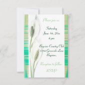 White en Green Calla Lily Wedding Kaart (Achterkant)