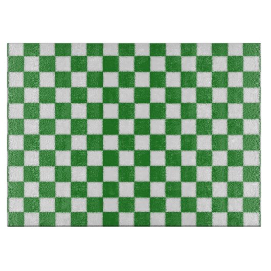 White en Green Checkered Snijplank (Voorkant)