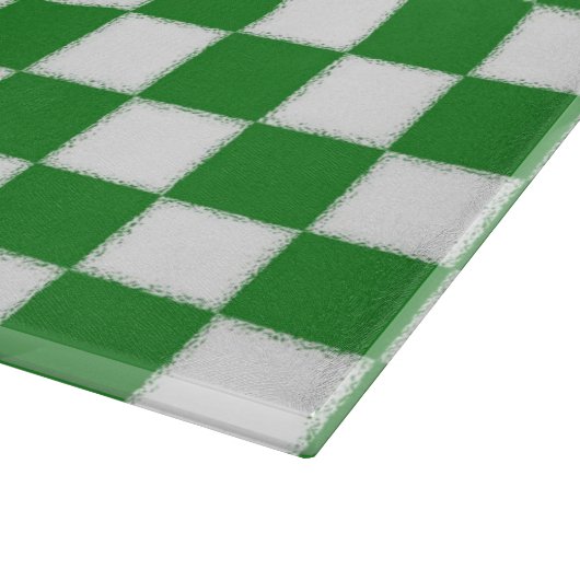 White en Green Checkered Snijplank (Hoek)