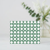 White en Green Diamond Pattern Briefkaart (Staand voorkant)