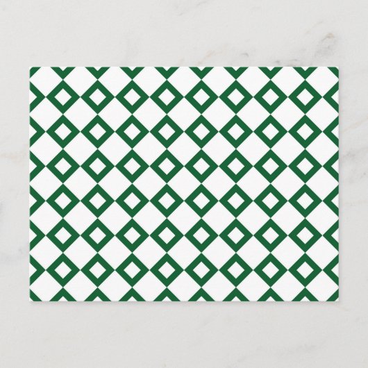 White en Green Diamond Pattern Briefkaart (Voorkant)