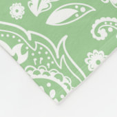 White en Green Floral Paisley Pattern Fleece Deken (Hoek)