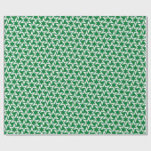 White en Green Geometric Star Pattern Cadeaupapier (Vlak)