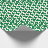 White en Green Geometric Star Pattern Cadeaupapier (Hoek)
