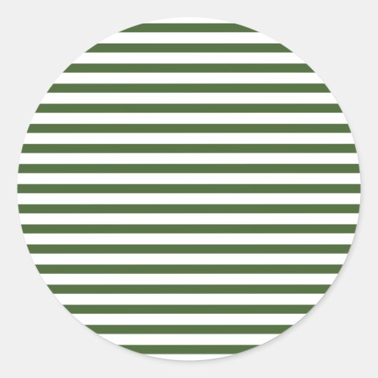 WHite en Green Modern Pinstripes Pattern Ronde Sticker (Voorkant)