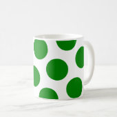 White en Green Polka Dot Pattern Koffiemok (Voorkant rechts)