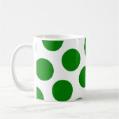 White en Green Polka Dot Pattern Koffiemok (Links)