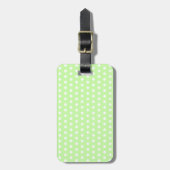 White en Green Polka Dot Pattern. Spottig. Bagagelabel (Voorkant verticaal)