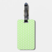 White en Green Polka Dot Pattern. Spottig. Bagagelabel (Achterkant verticaal)