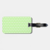White en Green Polka Dot Pattern. Spottig. Bagagelabel (Achterkant horizontaal)