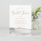 White en Grey Agate met Gold | VRIJGEZELLENFEEST Kaart (Staand voorkant)