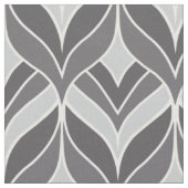 White en Grey Art Deco Patroon Stof (Close Up)
