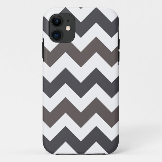 White en Grey Chevron Zigzap Pattern Case-Mate iPhone Case (Achterkant)