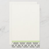 White en Grey Damask Pattern Stationery Briefpapier (Voorkant / Achterkant)