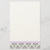 White en Grey Damask Pattern Stationery Briefpapier (Voorkant)