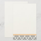 White en Grey Damask Pattern Stationery Briefpapier (Voorkant / Achterkant)