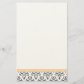 White en Grey Damask Pattern Stationery Briefpapier (Voorkant)