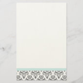 White en Grey Damask Pattern Stationery Briefpapier (Voorkant)