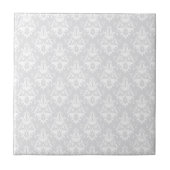 White en Grey Damask Pattern Tegeltje (Voorkant)