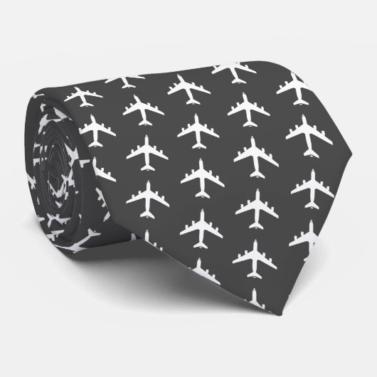 White en Grey KC-135 Pattern Stropdas (Opgerold)