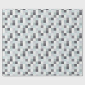 White en Grey Pixelated Pattern Cadeaupapier (Vlak)