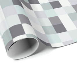 White en Grey Pixelated Pattern Cadeaupapier