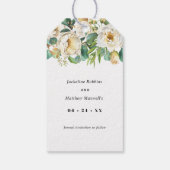 White en Honey Floral Wedding Save the Date Cadeaulabel (Achterkant)