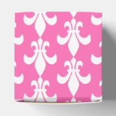 White en Hot Pink Fleur de Lis Bedankt Bedankdoosjes (Bovenkant)