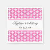 White en Hot Pink Fleur de Lis Wedding Servetten (Voorkant)
