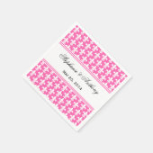 White en Hot Pink Fleur de Lis Wedding Servetten (Hoek)