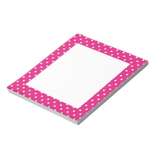 White en Hot Pink Pot Pattern Notitieblok (Linkerzijde)