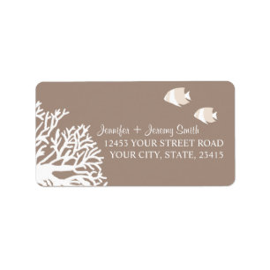 White en Ivory Beige Tropical Angelfish Etiket