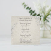 White en Ivory Floral Love Post Wedding Kaart (Staand voorkant)