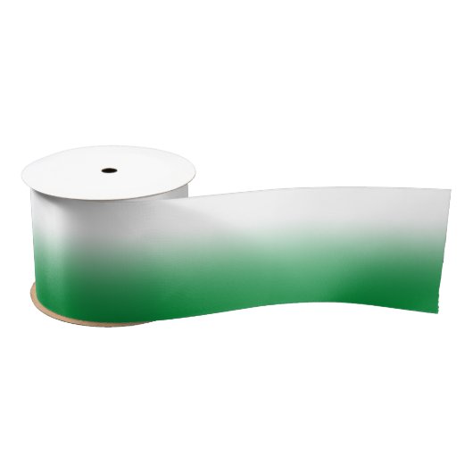 White en Kelly Green Ombre Satijnen Lint (Spoel)