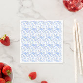 White en Light Blue Floral Paper Napkins Servet (Insitu)