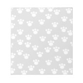 White en Light Grey Paw Print Pattern. Notitieblok (Voorkant)
