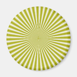White en Limoen Funky Striped Abstracte Art Magneet