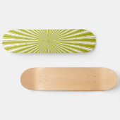 White en Limoen Funky Striped Abstracte Art Persoonlijk Skateboard (Horizontaal)