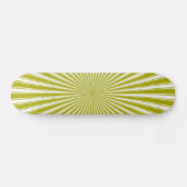 White en Limoen Funky Striped Abstracte Art Persoonlijk Skateboard (Horizontaal)