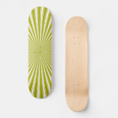 White en Limoen Funky Striped Abstracte Art Persoonlijk Skateboard (Voorkant)