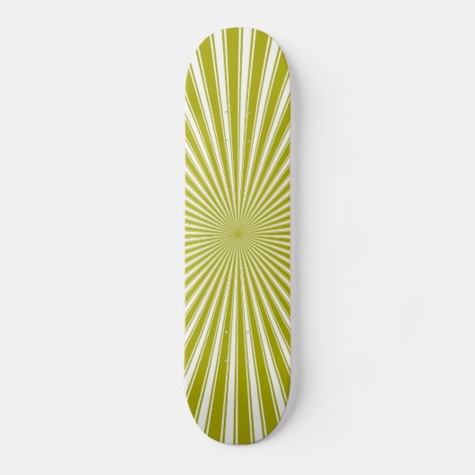 White en Limoen Funky Striped Abstracte Art Persoonlijk Skateboard (Voorkant)
