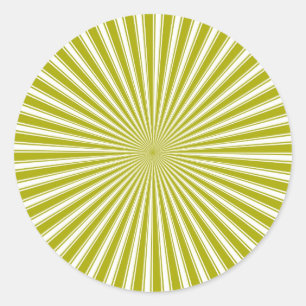 White en Limoen Funky Striped Abstracte Art Ronde Sticker