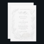 White en Mist Floral Wreath Wedding Invitation Kaart<br><div class="desc">White en Mist Floral Wreath Wedding Invitation</div>