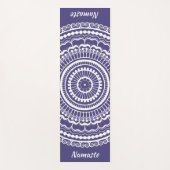 White en Muted Paars Mehndi Henna Mandala Yogamat (Voorkant)