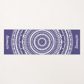 White en Muted Paars Mehndi Henna Mandala Yogamat (Voorkant (horizontaal))