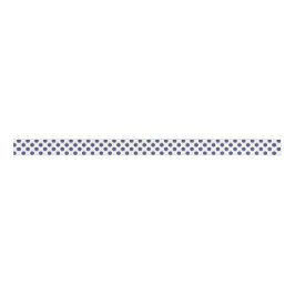 White en Navy Blue Polka Dot Ribbon Grosgrain Lint