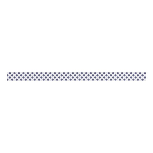 White en Navy Blue Polka Dot Ribbon Grosgrain Lint (Voorkant)