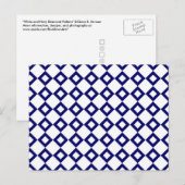 White en Navy Diamond Pattern Briefkaart (Voorkant / Achterkant)